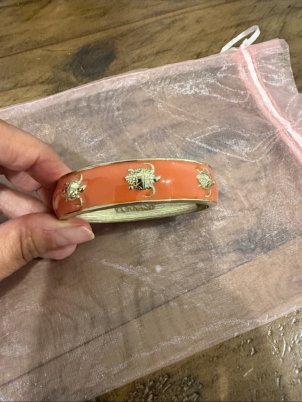 New Fornash enamel bracelet orange gold
